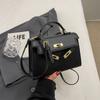 New fashionable solid color cross pattern portable shoulder oblique span trendy women's bag