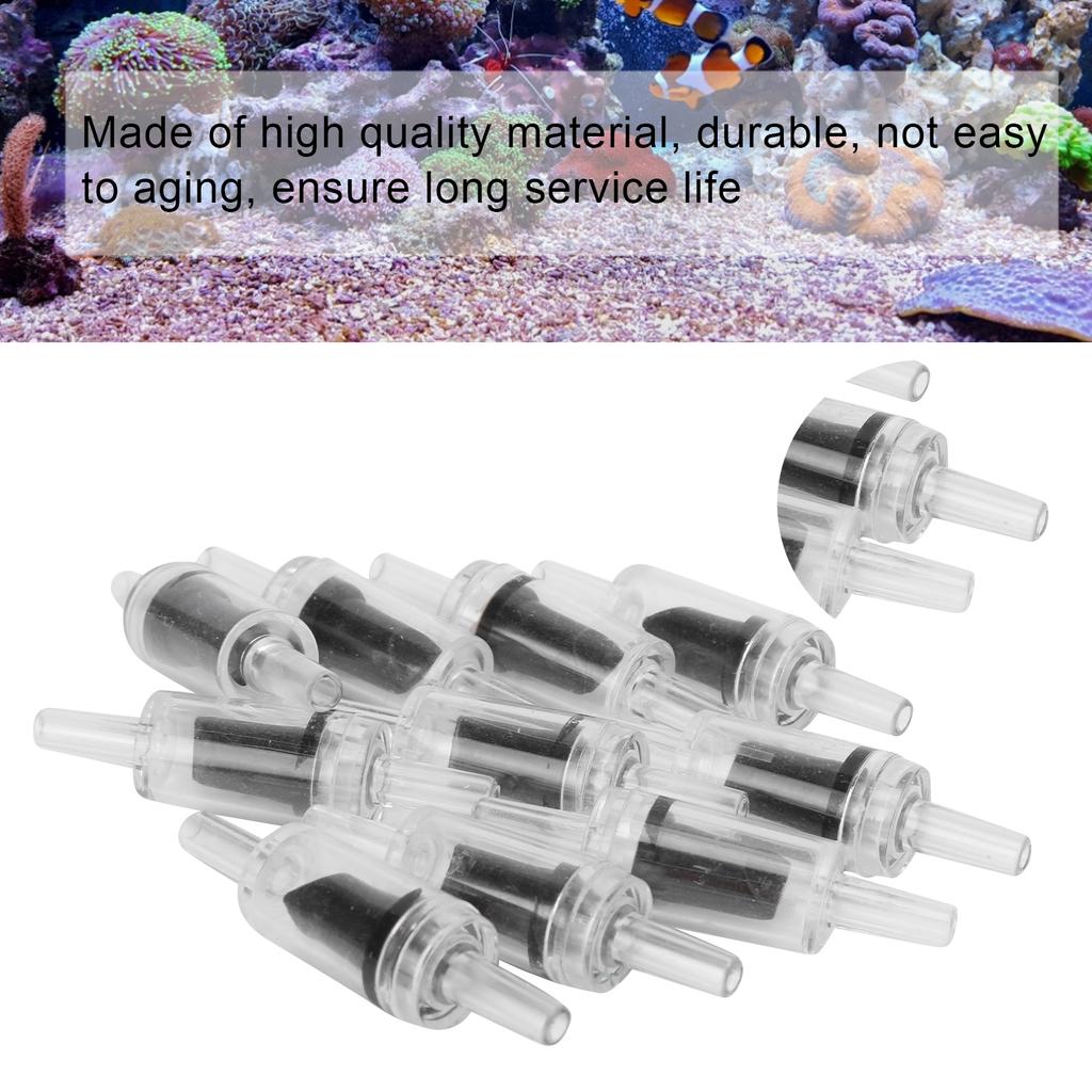 10PCS One Way   Pump Check Valves Plastic NonReturn Check Valve for Fish  (Black )