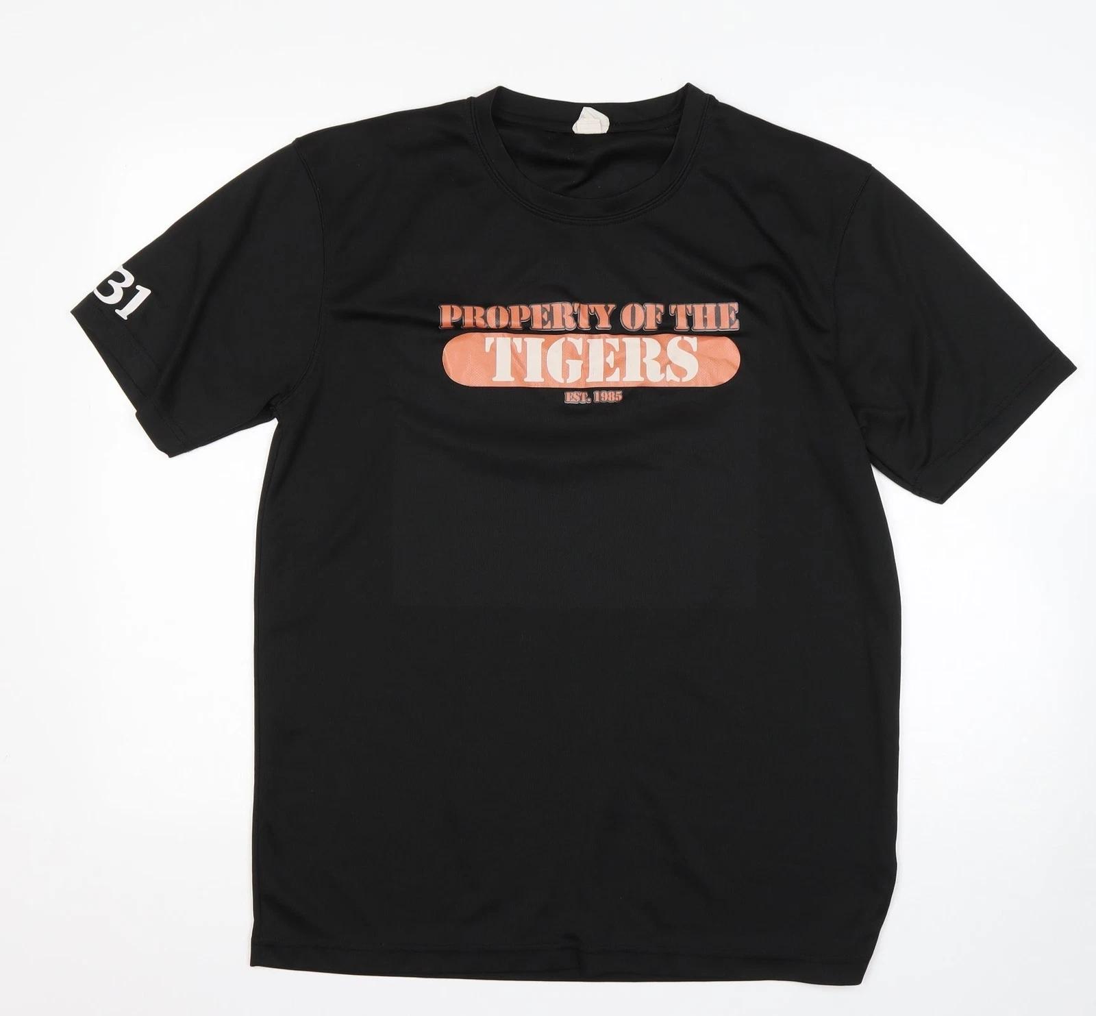 Awdis Mens Black Polyester Blend Basic T-Shirt Size M 3XL