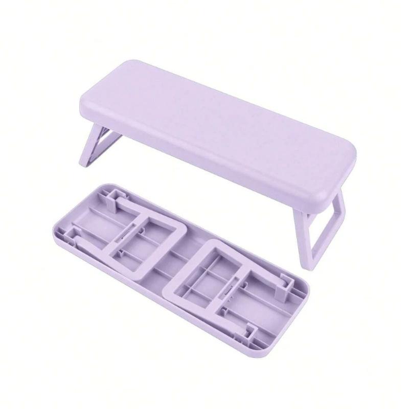 Nail salon foldable desktop with high placement nail lamp pad, hand specific plastic hand pillow, simple wrist guard bracket