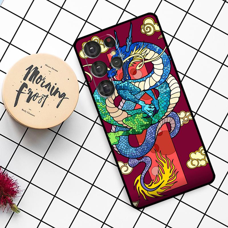 Fashion Chinese Dragon Case For Samsung Galaxy S24 FE S21 S22 S23 S25 Ultra S9 S10 Plus S20 FE S25 FE Phone Cover
