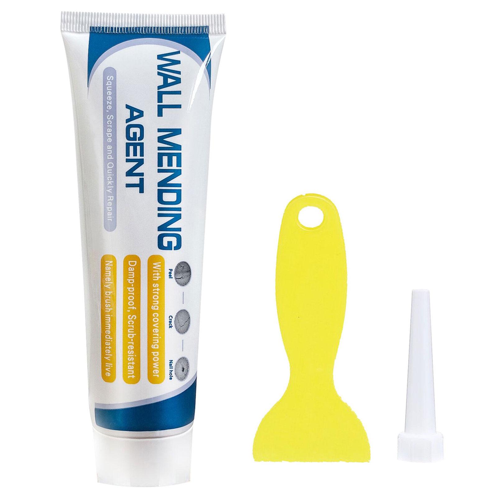 

Wall Repair Agent Quick-Drying Sealant Agent Crack Mending Agent Mildewproof White Wall Restore Drywall Repair Kit with Scraper 150g