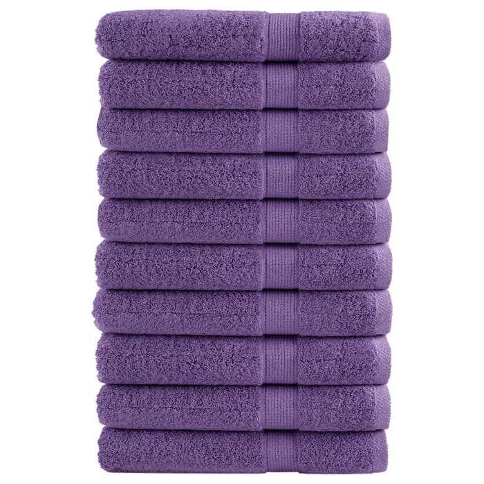VidaXL Premium Quality Towels 10 Pcs, Shower Towels, Bath Sheets, Guest Towels, Purple 137367