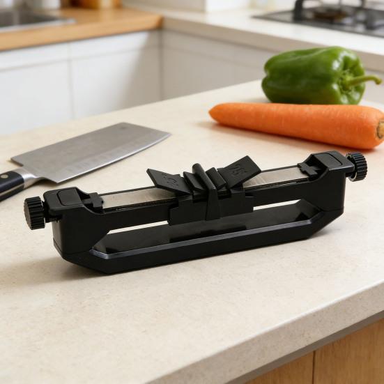 Portable Knife Sharpener with Adjustable Angle, 15/17/25-degree Guided Sharpening Stone for Kitchen And Travel, Multi Purpose Handheld Tool