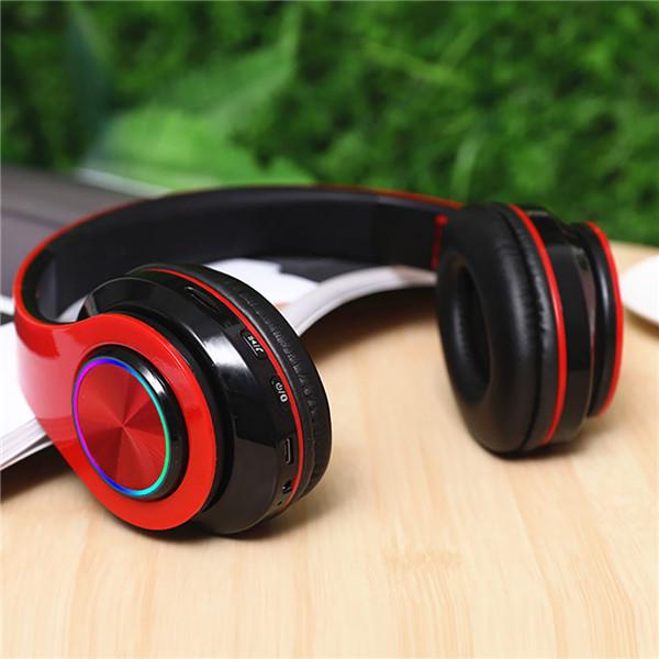 Bluetooth Wireless Headset Led Stereo Foldable