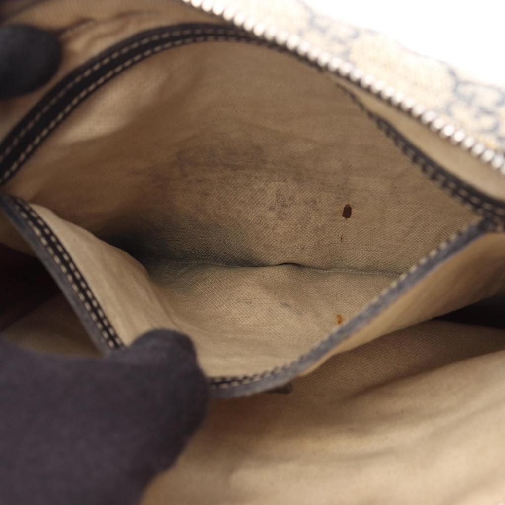 Used GUCCI GG Supreme Shoulder Bag 201448 PVC coated canvas leather Beige Navy Used Women