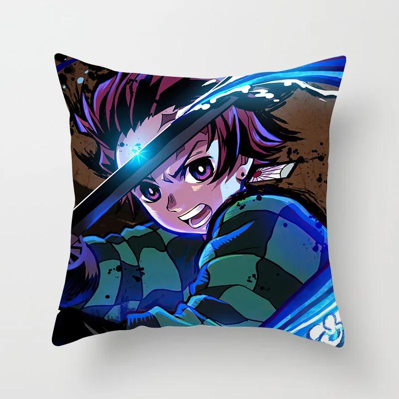 45 * 45Cm Anime Demon Slayer Kimetsu No Yaiba Printed Pillowcase Kids Bedroom Living Room Home Decor Pillow Cases Pillowcase