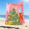 1pc Cat Christmas Outdoor Personalized Flannel Blanket, Soft, Lightweight Personalized Flannel Blanket, Digital Printing,
