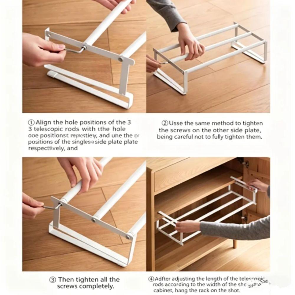 Space Saving Metal Shoe Rack Adjustable Shoe Organizer Storage Shelf Shoe Rack Wardrobe Use