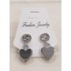 Used GUCCI Heart-shaped GG Logo Earrings