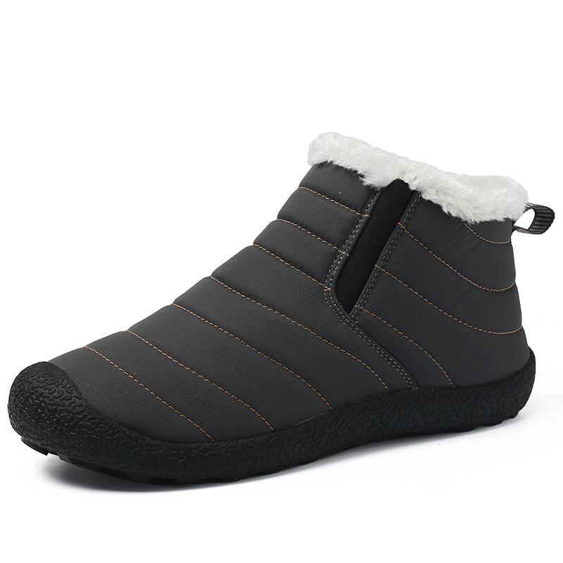 Winter new cotton shoes large size snow boots velvet warm medium and old cotton shoes large size soft flat heel