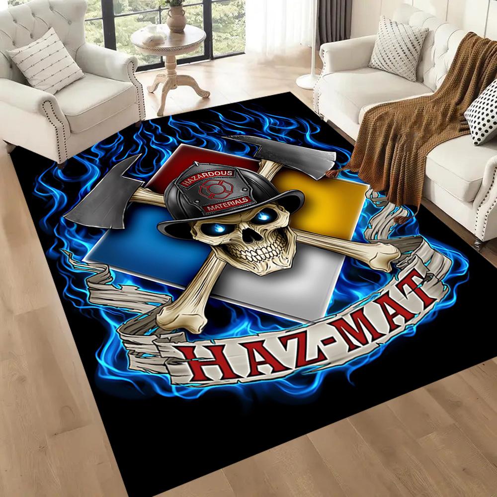 Haz-mat Skull And Axes Floor Mats for Living Room, Bedroom and Room Decoration Are Suitable for Gifts.