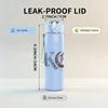1PC KC Light Blue Minimalist Letter Logo Print 750ml Portable Sports Water Bottle Leakproof Gym Outdoor Travel Drink Cup