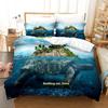 2023 World Turtles Turtle Island Bedding Set Cartoon Anime Three-piece Set Adult Kid Bedroom Duvetcover Sets 3D Kawaii Animal