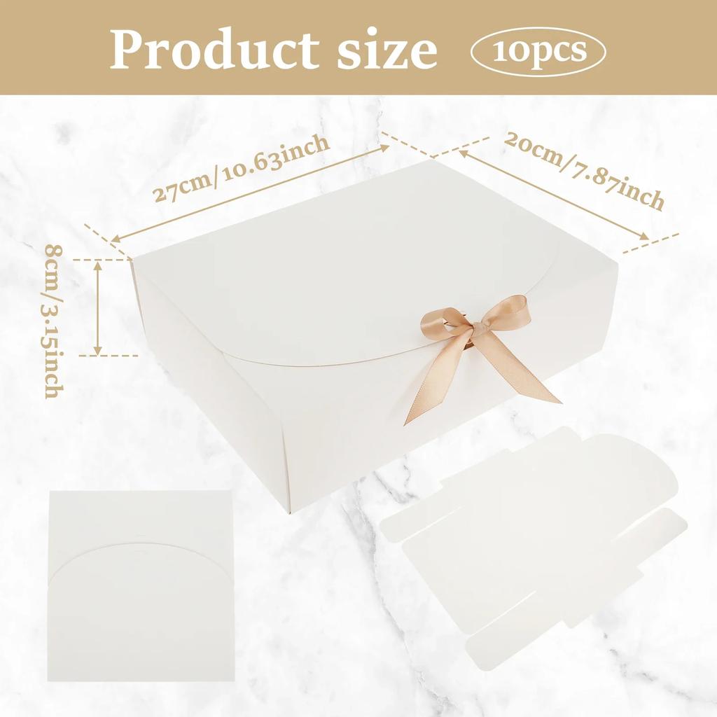 10Pcs Gift Boxes with Lids and Ribbon Valentine's Day Gift Packaging Box Large Capacity Decorative Box for Weddings Birthday