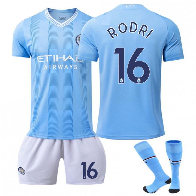 2324 Manchester City's Home Football Uniform No. 9 Harland 10 Glalish 17 De Braunet Fan Version Short Sleeves