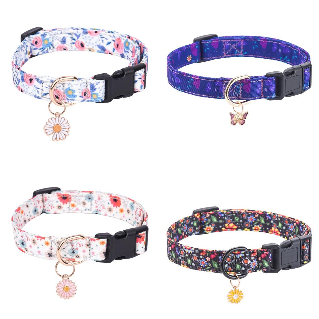 Cute Cotton Dog Collar For Small Medium Large Dogs Special Soft Adjustable Strawberry Puppy Collars For Girl Female Dogs Pet Collar