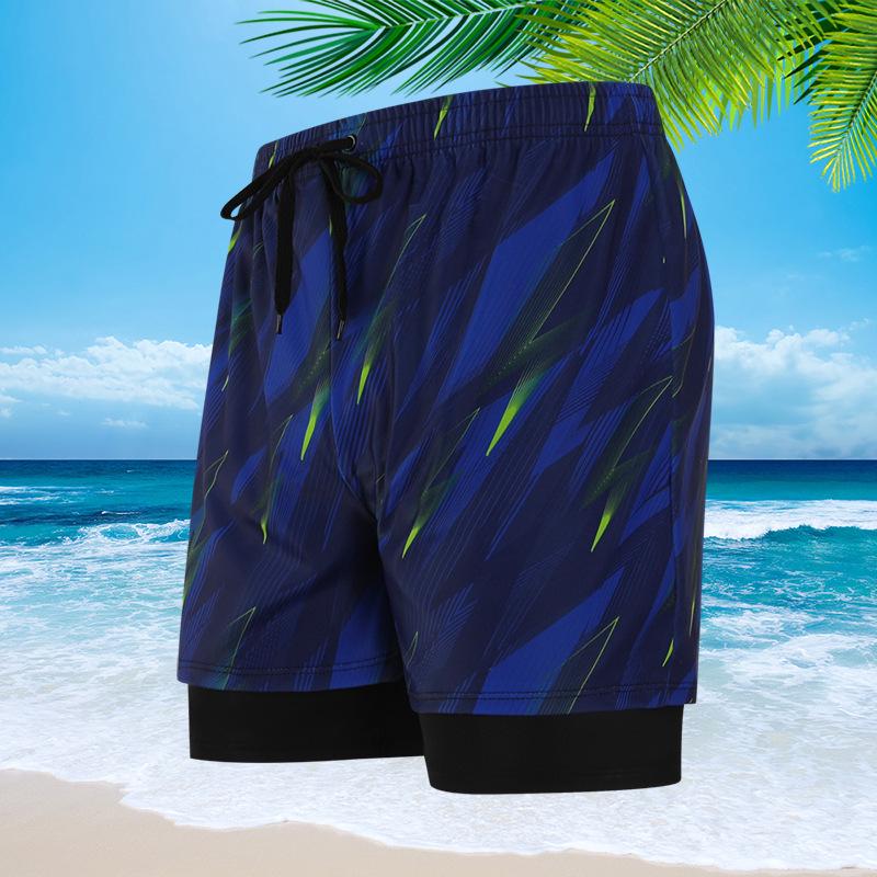 

Men s Plus Size Double Layer Quick-Dry Swim Trunks 2XL