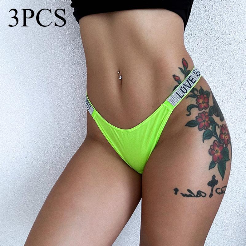 Sexy Thongs Underwear Women's Fitness Lingerie Sports Hip Lifting Low Waist High Fork Fashionable Panties