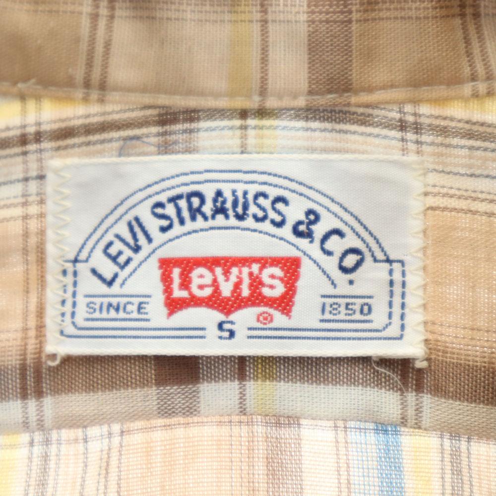 Levi's 70s 80s Made in USA Vintage Check Pattern Long sleeve shirt S Men's Used