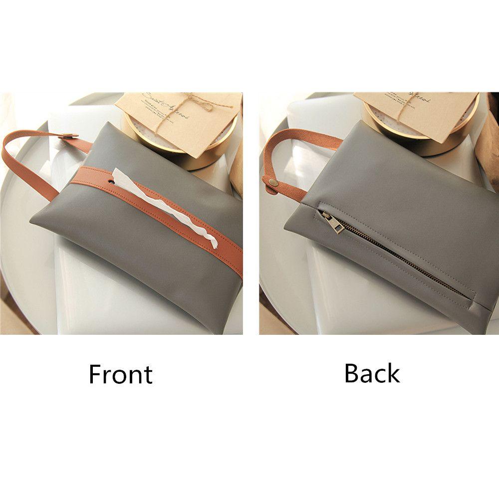 Pu For Car Seat Back Toilet Tissue Storage Bag Paper Holder Car Tissue Box Hanging Tissue Cover Bag