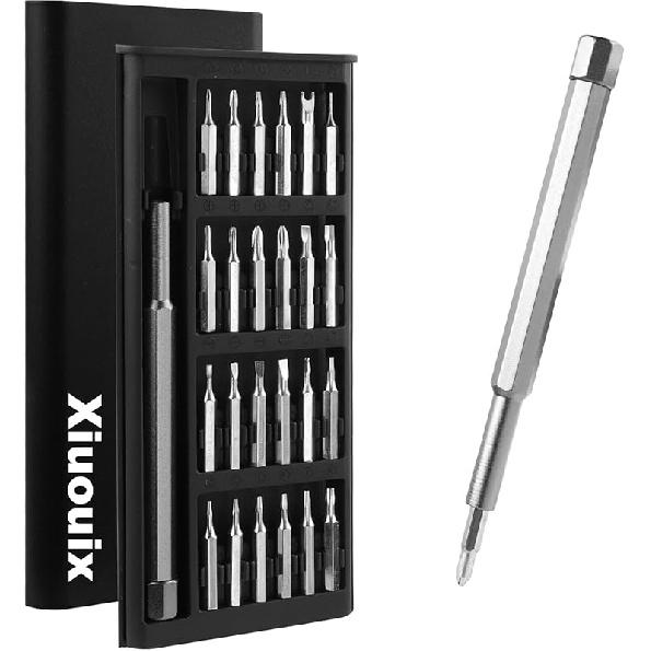 Precision Screwdriver Set,25-in-1 Small Screwdriver Set,Magnetic Mini Screwdriver Set for Laptop,Phone,Electronic Game Console,Pc Accessories Etc A-black