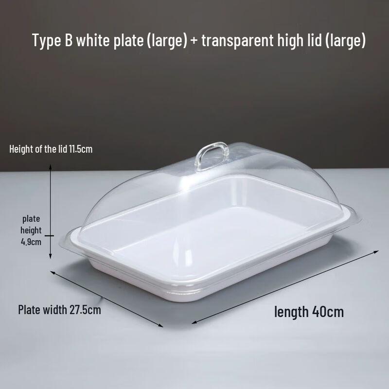 Stainless Steel Rectangular Deep Display Tray with Lid