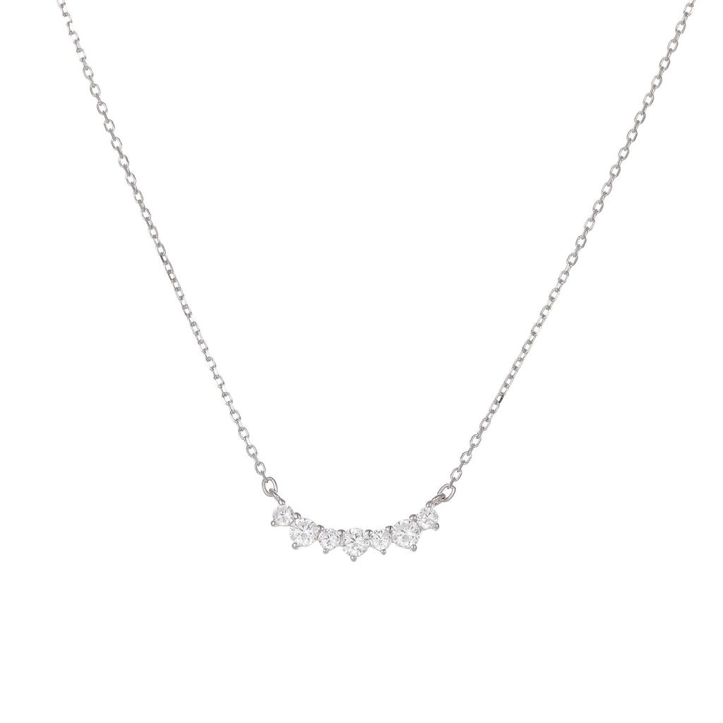 S925 Sterlingsilber Zirkonia Prinzessinnen-Halskette: Vielseitiges, luxuriöses Design für Frauen.