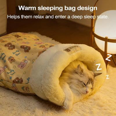Katzennest Gemütliches Katzenbett Herbst Warm Dick Haustierhöhle Für Kleintier Kätzchen Welpe Ruhen Spielen Outdoor Wohnung Reise