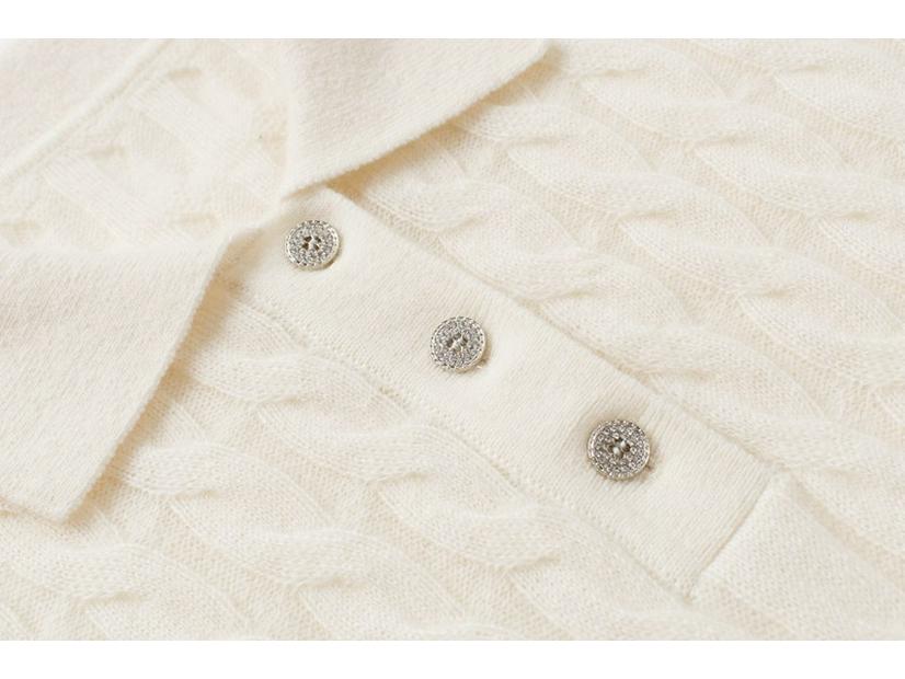 100% Pure Cashmere Cable Knit Long-Sleeve Sweater - Women's Autumn Wear