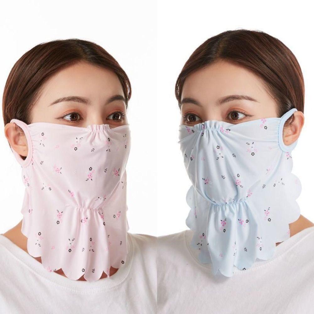 UV Protection Face Cover Sunscreen Veil Face Gini Mask Breathable Ice Silk Mask Hiking