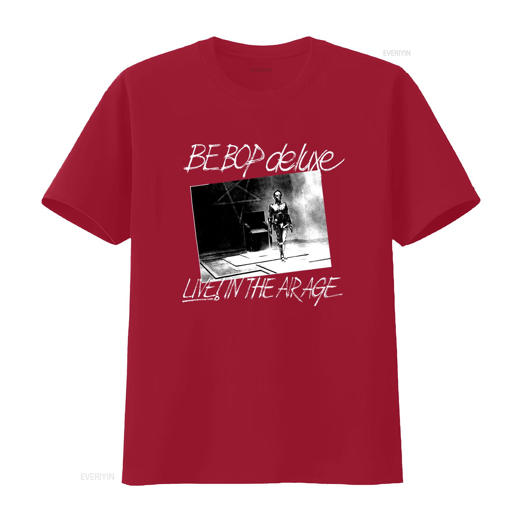 

Retro Be Bop Deluxe Band Heavy Cotton Black T Shirt Live in the Arage Design for vintage Washed graphic fashion S