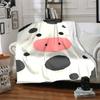1pc Cow Spots Blanket, Lightweight Flannel Throw Blanket For Sofa, Bed, Travel, Camping, Living Room, Office103