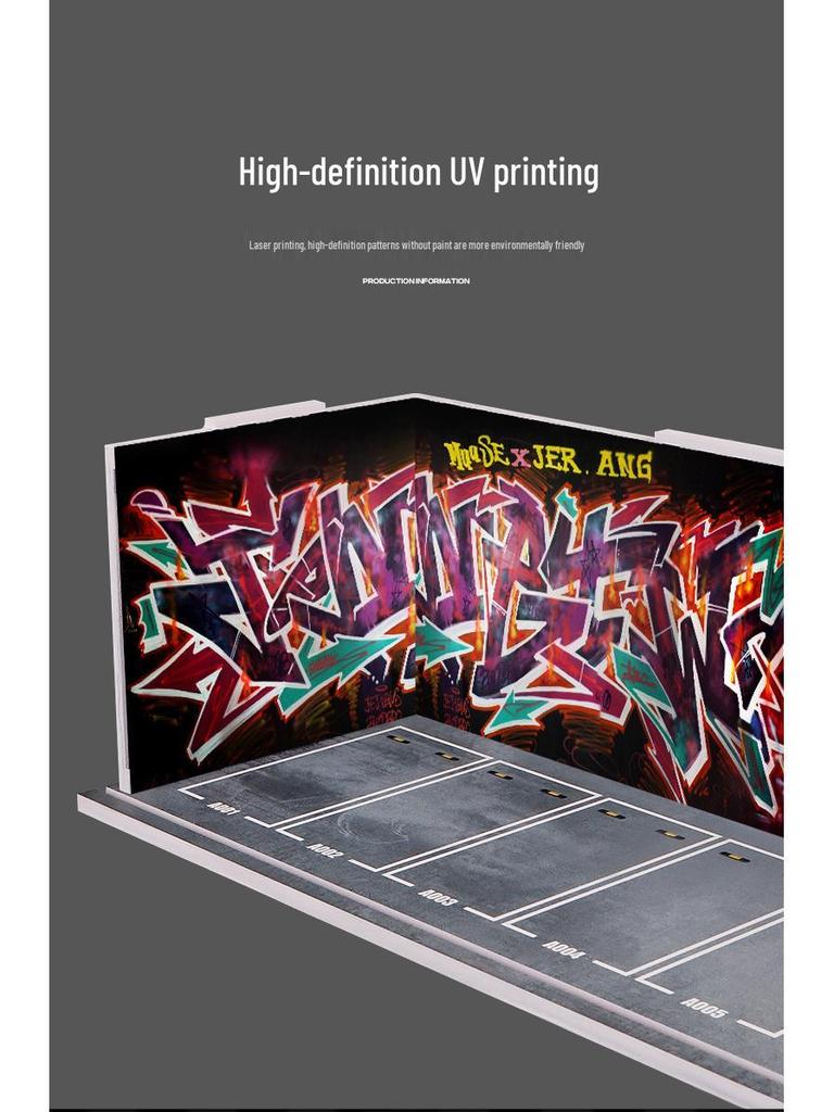 1:64 Scale Miniature Parking Garage Model with Lights and PVC Assembly