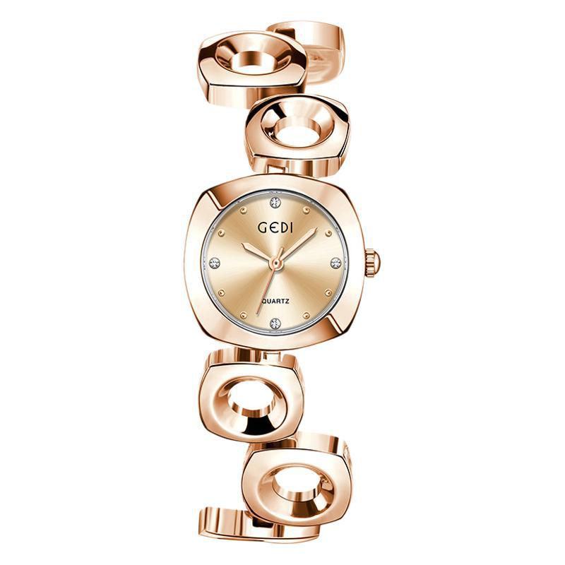 Light Luxury Irregular Bracelet Watch Temperament Art High-End Quartz Watch Women'S Outer Circle Inner Alloy Watch