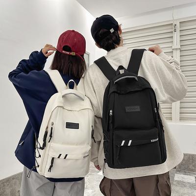 Simple Commuting Large Capacity Solid Color Junior High School High School Student Schoolbag Literary and Artistic Fan Versatile Backpack