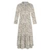 Women's Fashionable And Elegant Autmn And Winter Button Lapel Three-quarter Sleeve Three-dimensional Printed Dress