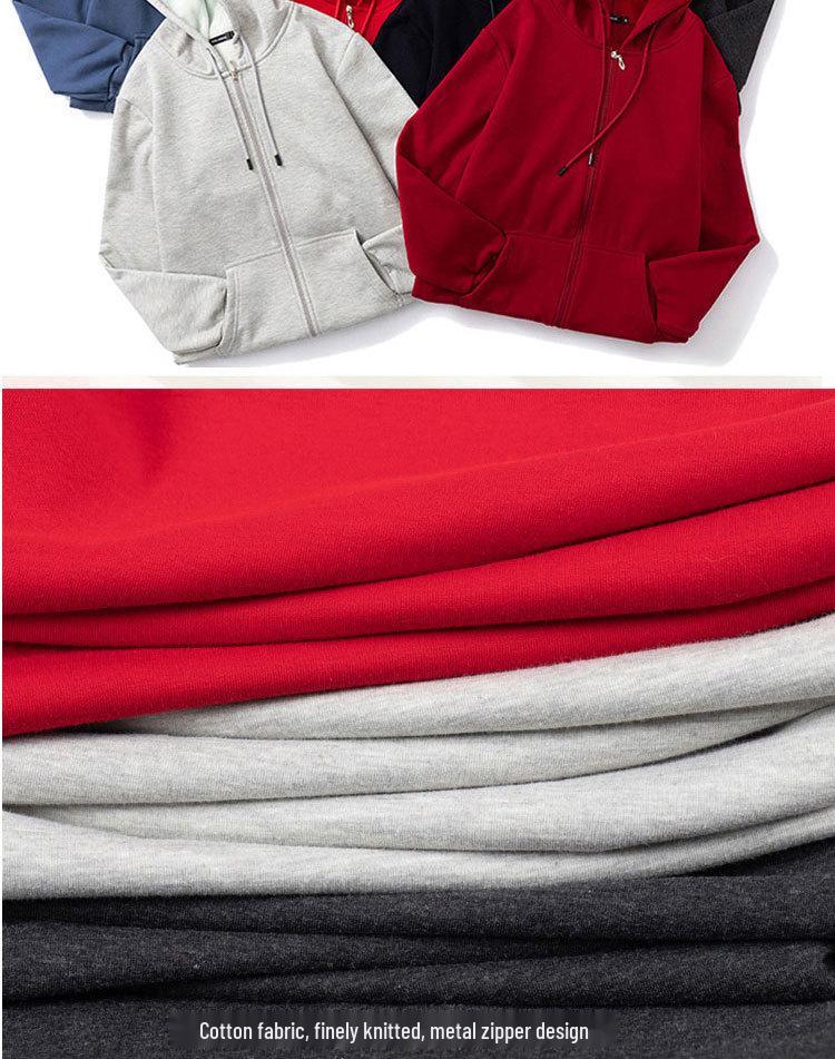 Men's Plus Size Fleece-Lined Zipper Hoodie - Thick, Loose Fit for Autumn and Winter