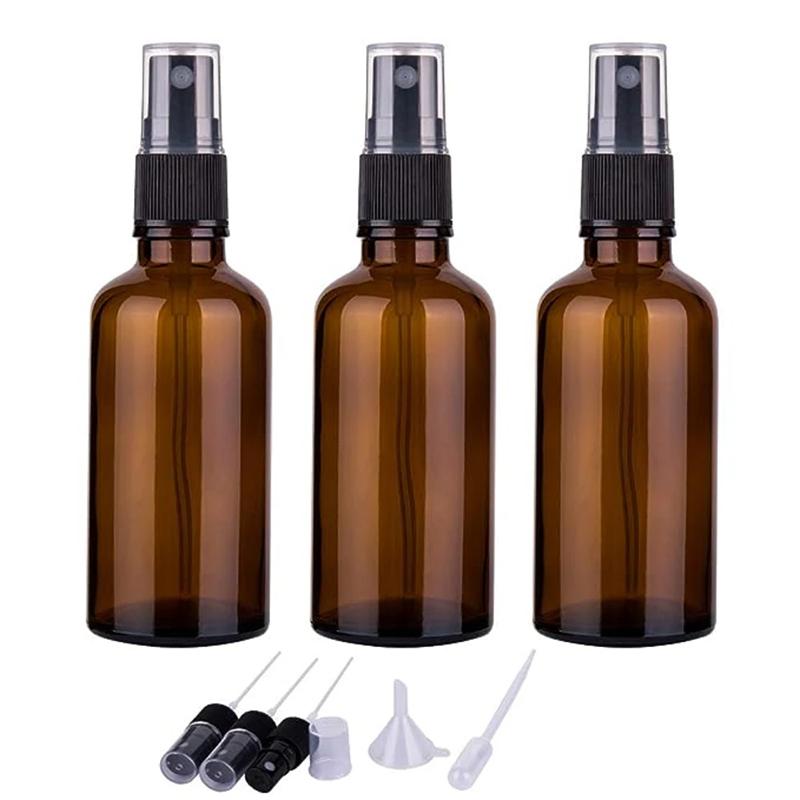 10/16Pcs 15/30Ml Amber Glass Perfume Bottle Sprayer Atomize Bottle Travel Refillable Bottles Essential Oil Containers