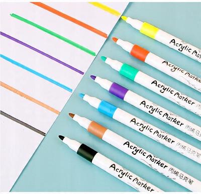 Acrylic Markers for Fabrics Stones Clothes 12 Pieces Waterproof Pens Markers