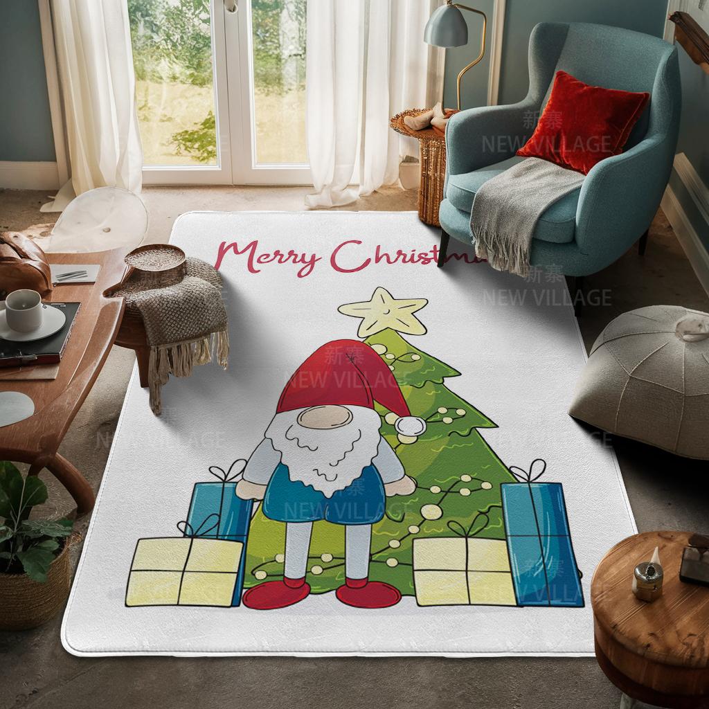 House Entrance Carpet Home Door Mat Living Room Bath Foot Bathroom Non-slip Water Absorption Rugs Bath Merry Christmas Winter