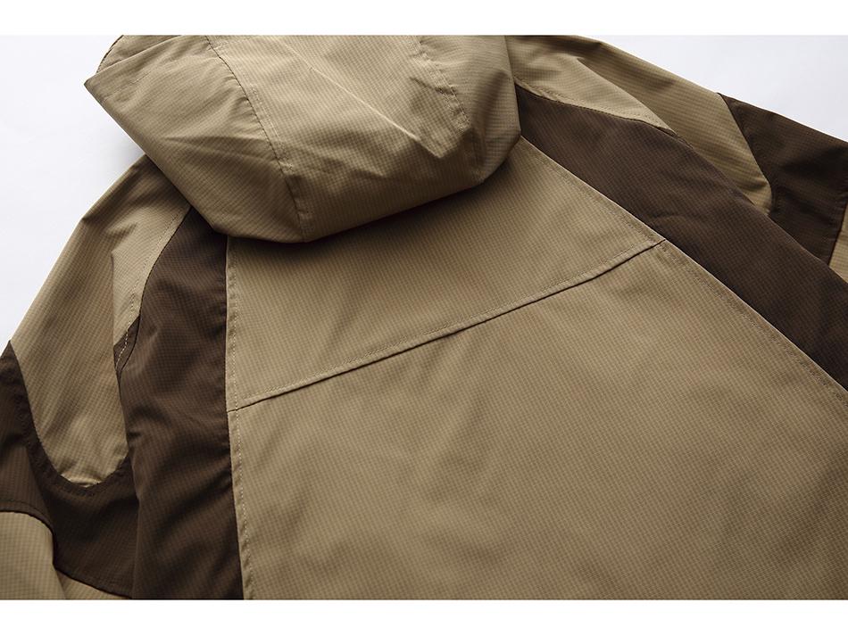 FORN3 Unisex Retro Hooded Windbreaker: Spring/Autumn Color Block Patchwork Jacket N354