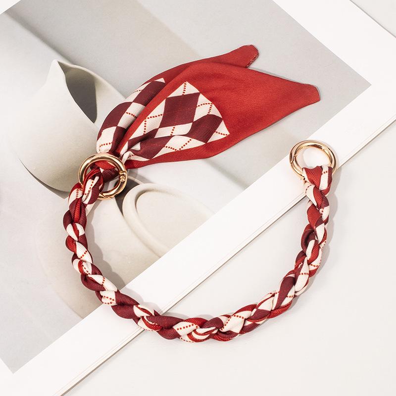 Evelyn Silk Scarf Woven Handbag Strap Chain - High-End Replacement Accessory