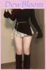 Lolita Style Long Sleeve Black Lace Tank Top And Skirt Set For Casual Fashion
