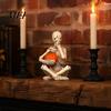 Alternative Home Accessories Vintage Skeleton Holding Pumpkin Statue, Halloween Resin Figurine, Gothic Decoration Desktop Ornament for Entryway