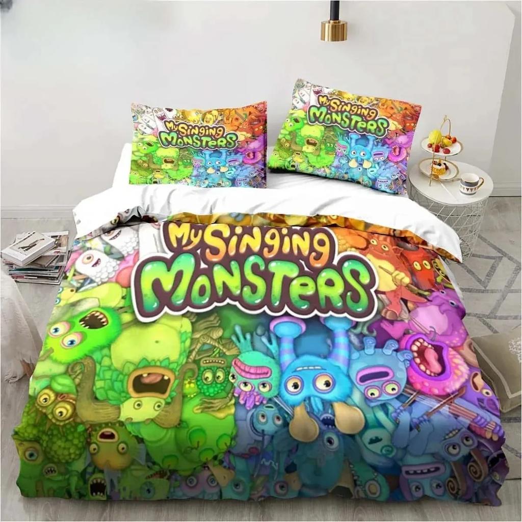 3D Print My Game Singing Monsters Printed Bed Set Duvet Cover Pillowcase Bedding Set Bed Linen Sheet Quilt Cover Queen King Size