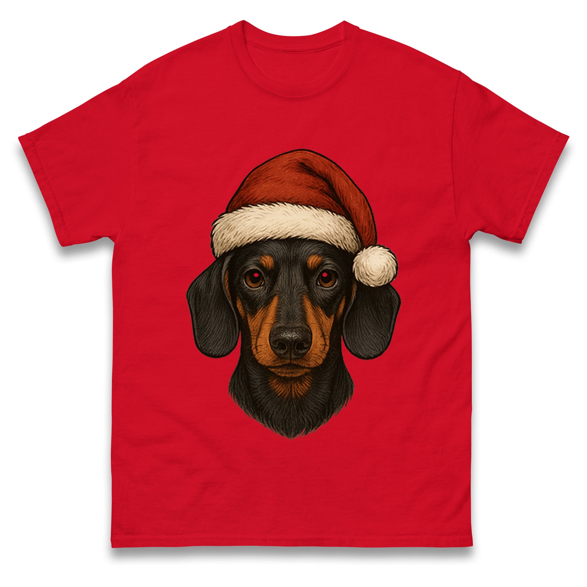 Dachshund Face Christmas T Shirt Tshirt Mens Womens Unisex Tops Tees S
