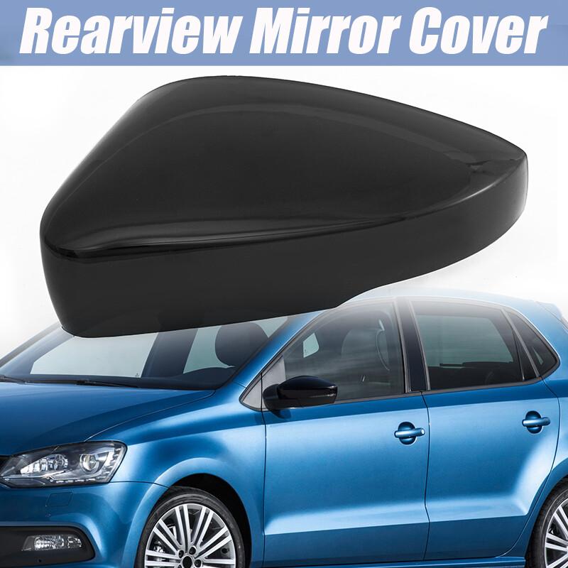 Door Wing Rearview Mirror Cover Cap Left Side Gloss Black For VW Polo 2009-2018