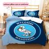 Wycombe Wanderers  Pattern Bedding Quilt Set  Home Decoration  Gift (1 * Duvet Cover + 2 * Pillowcase  Without Core)