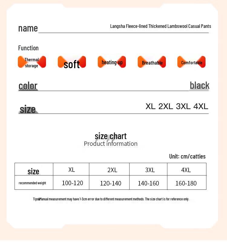 Langsha Men's Thermal Fleece Pants with Graphene Knee Support